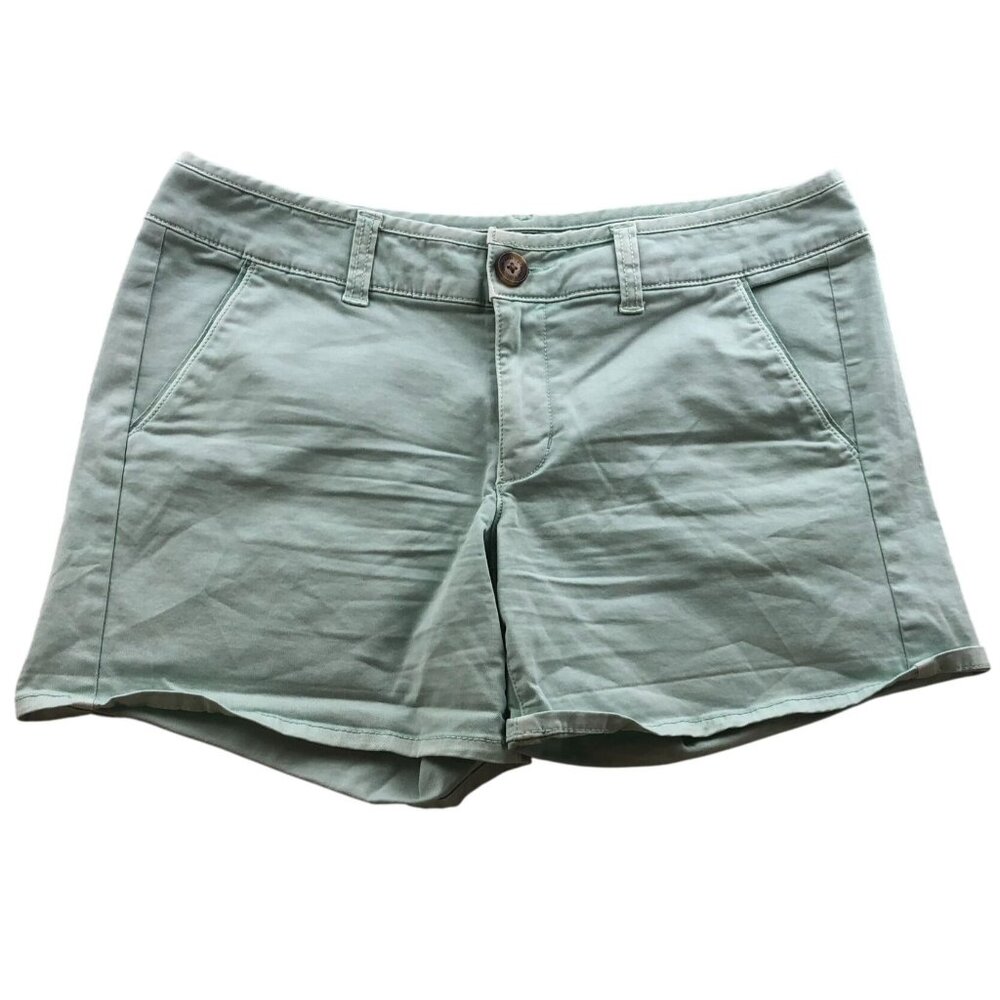 American Eagle Womens Midi Shorts Size 8 Stretch Casual Chino Classic Summer